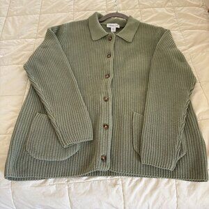 Coldwater Creek patch Pocket Shaker Cardigan NWOT Medium